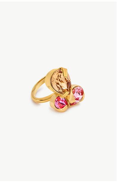 Pear-Cut Cluster Ring