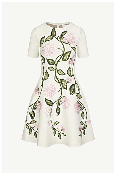 Porcelain Flower Jacquard Dress