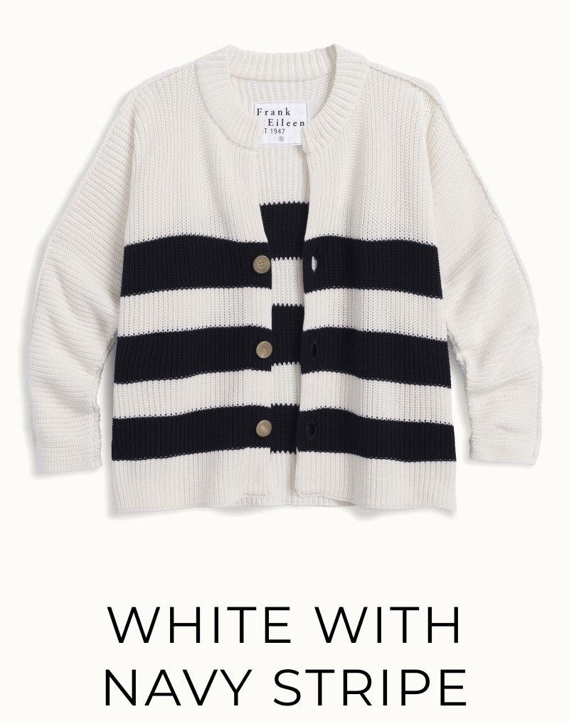 white & navy stripe