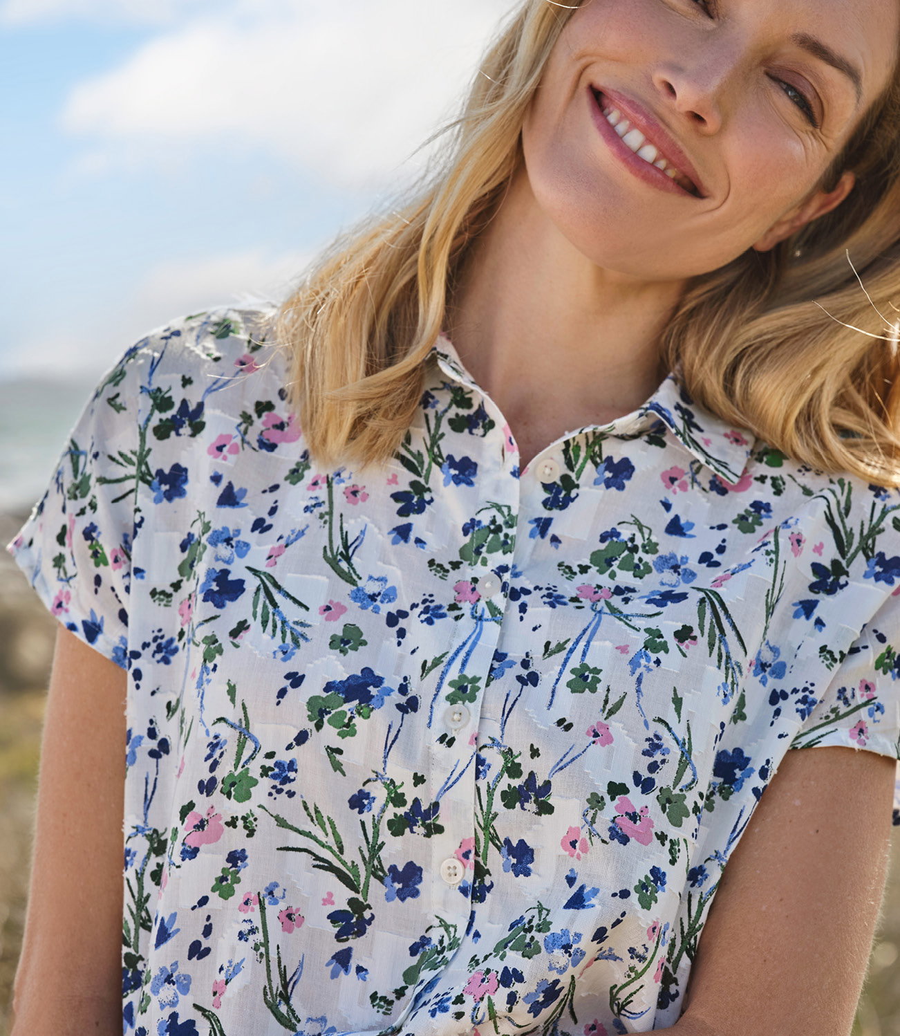 Printed Jacquard Short Sleeve Shirt