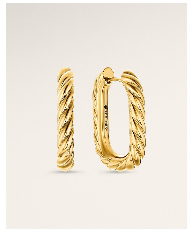 DY Madison® Cable Hoop Earrings18K Yellow Gold, 24.3mm