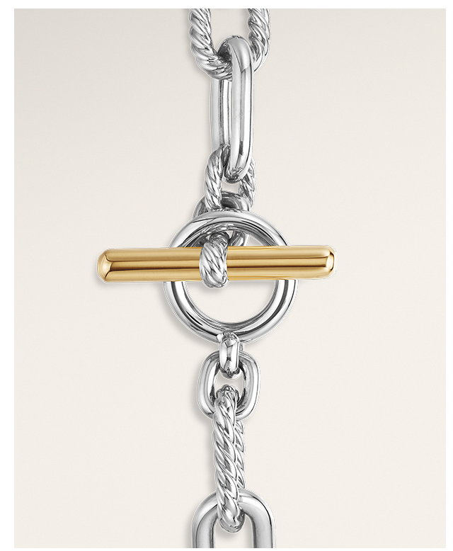 DY Madison® Toggle Chain NecklaceSterling Silver with 18K Yellow Gold, 11mm