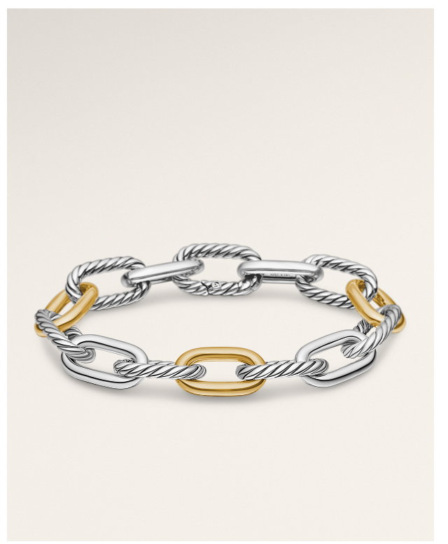 DY Madison® Chain BraceletSterling Silver with 18K Yellow Gold, 11mm