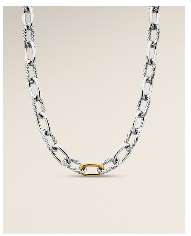 DY Madison® Chain NecklaceSterling Silver with 18K Yellow Gold, 11mm