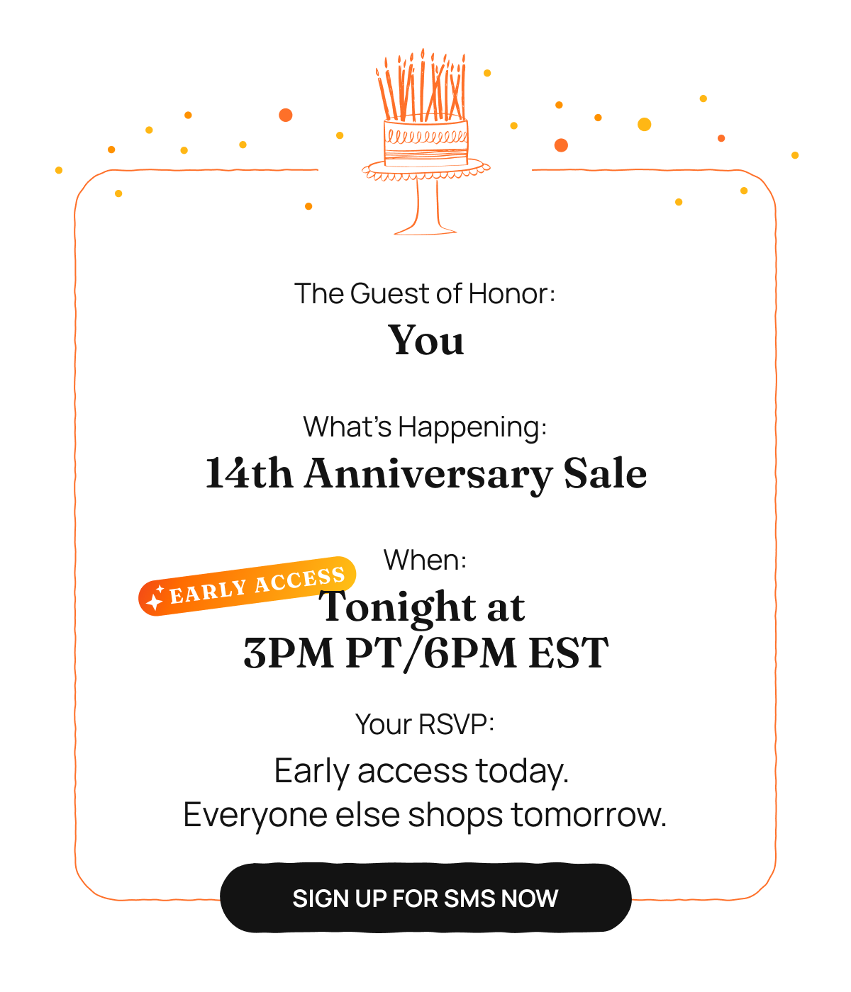 Anniversary Sale SMS Opt In