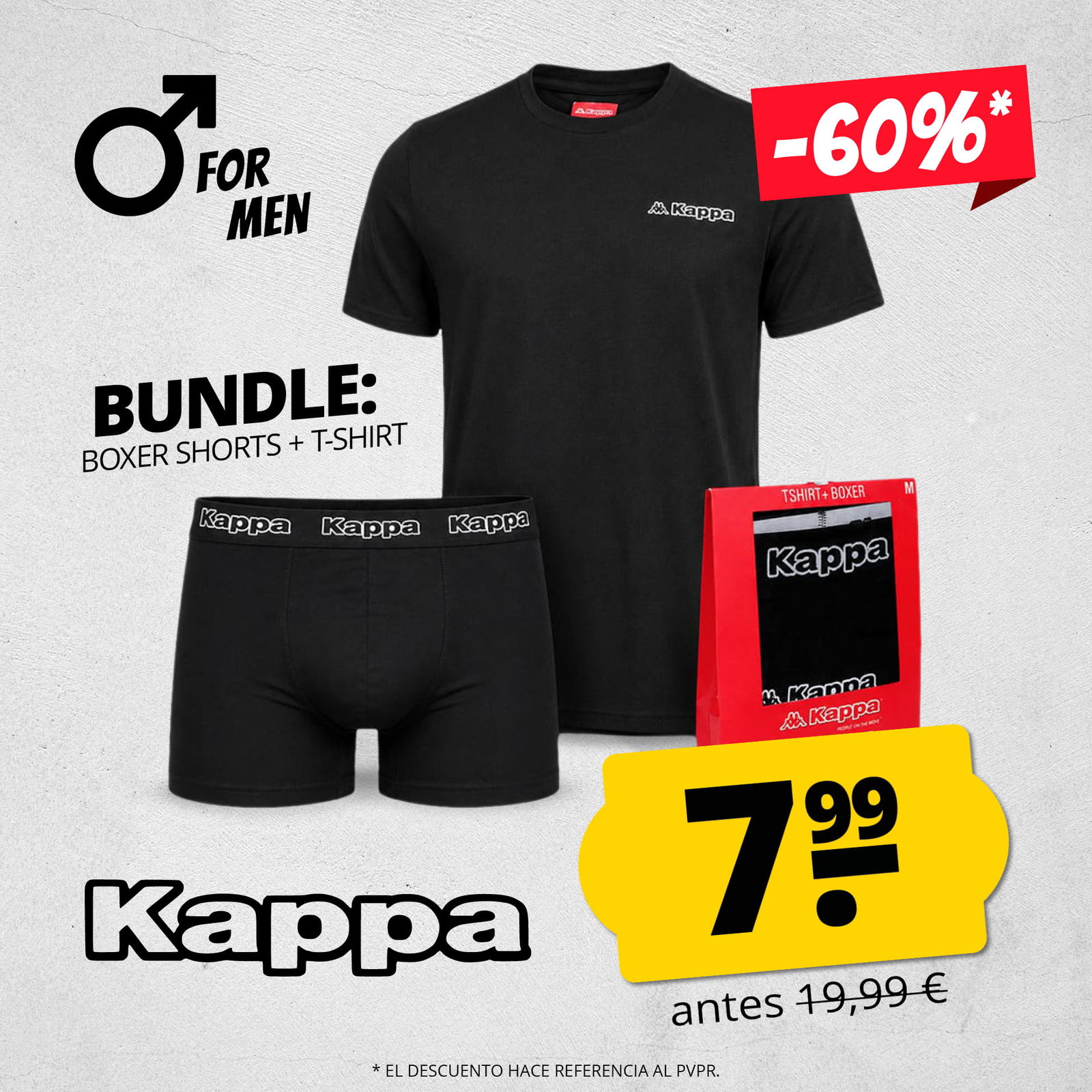 kappa hombre paquete calzoncillos boxer camiseta