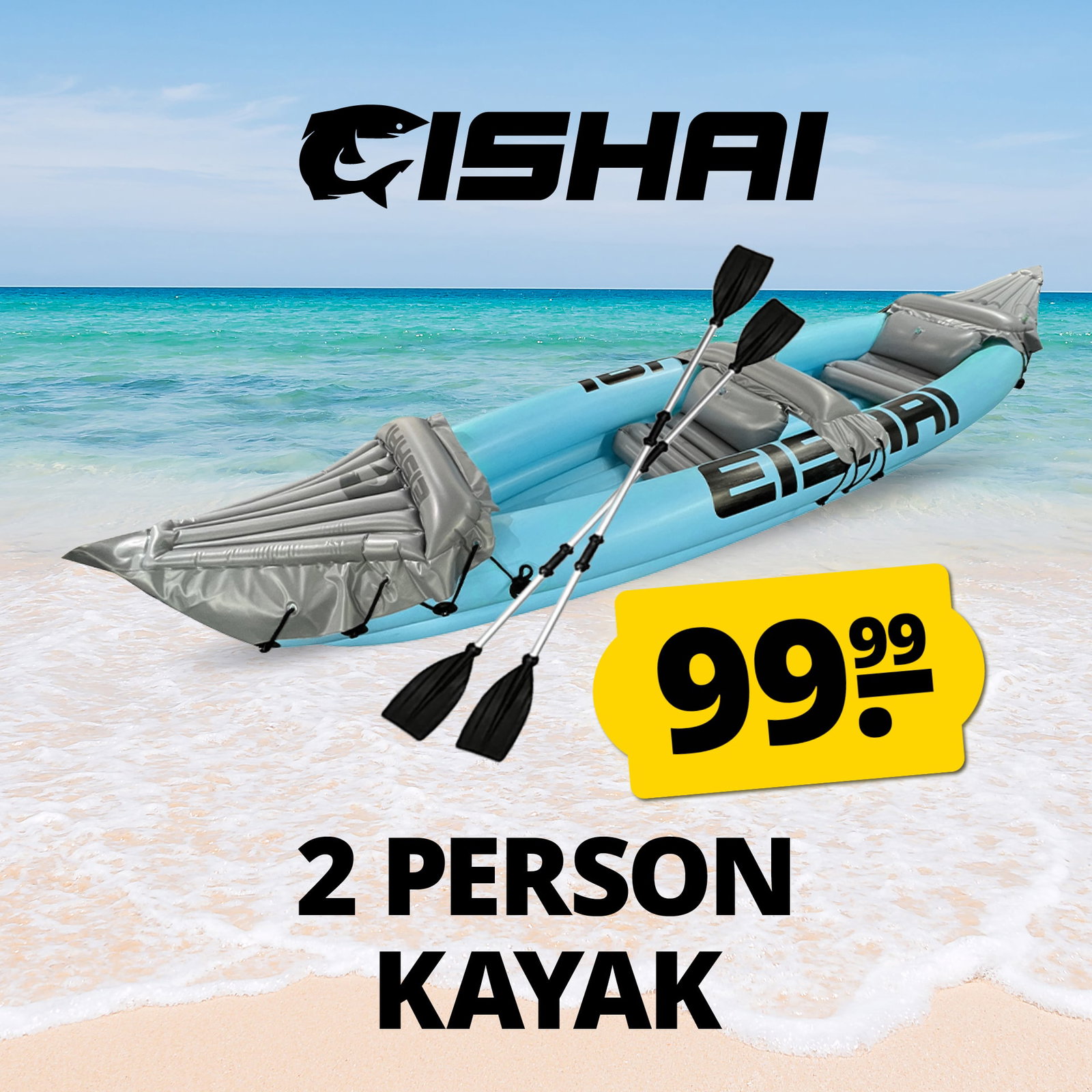 eishai flow kayak inflable para 2 personas con remos y bomba