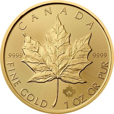 1 oz Canadian Gold Maple Leaf coin, .9999 fine gold