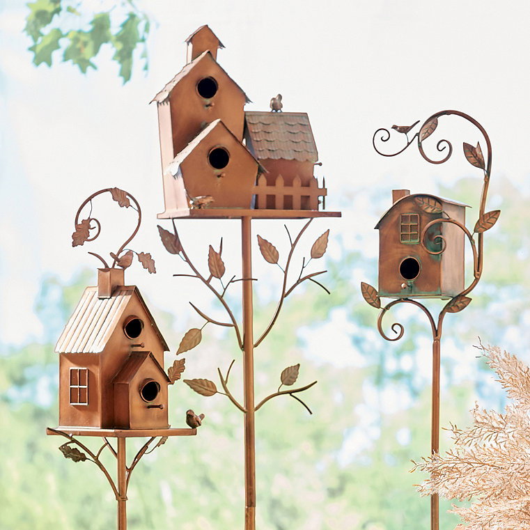 Birdhouse Garden Stakes
