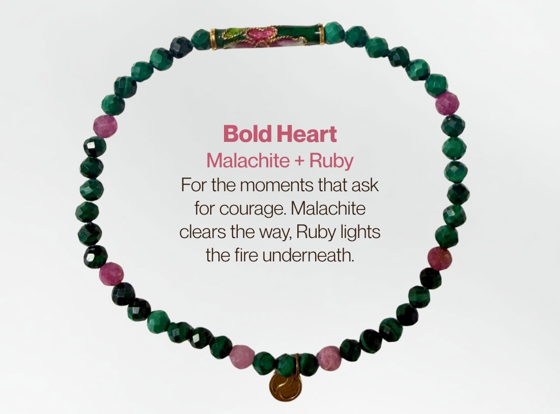 Bold Heart — Malachite + Ruby