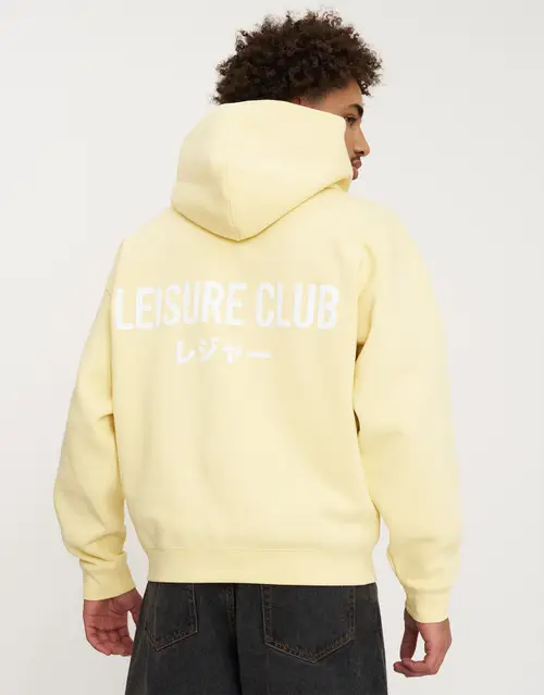 Leisure Club Puff Print Oversized Hoodie