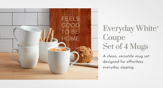 Everyday White® Coupe Set of 4 Mugs