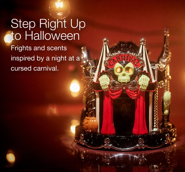 step right up to halloween frights and scents inspired by a night at a cursed carnival.