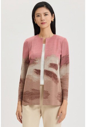 Heritage Landscape Pattern Knit Jacket - True Fit