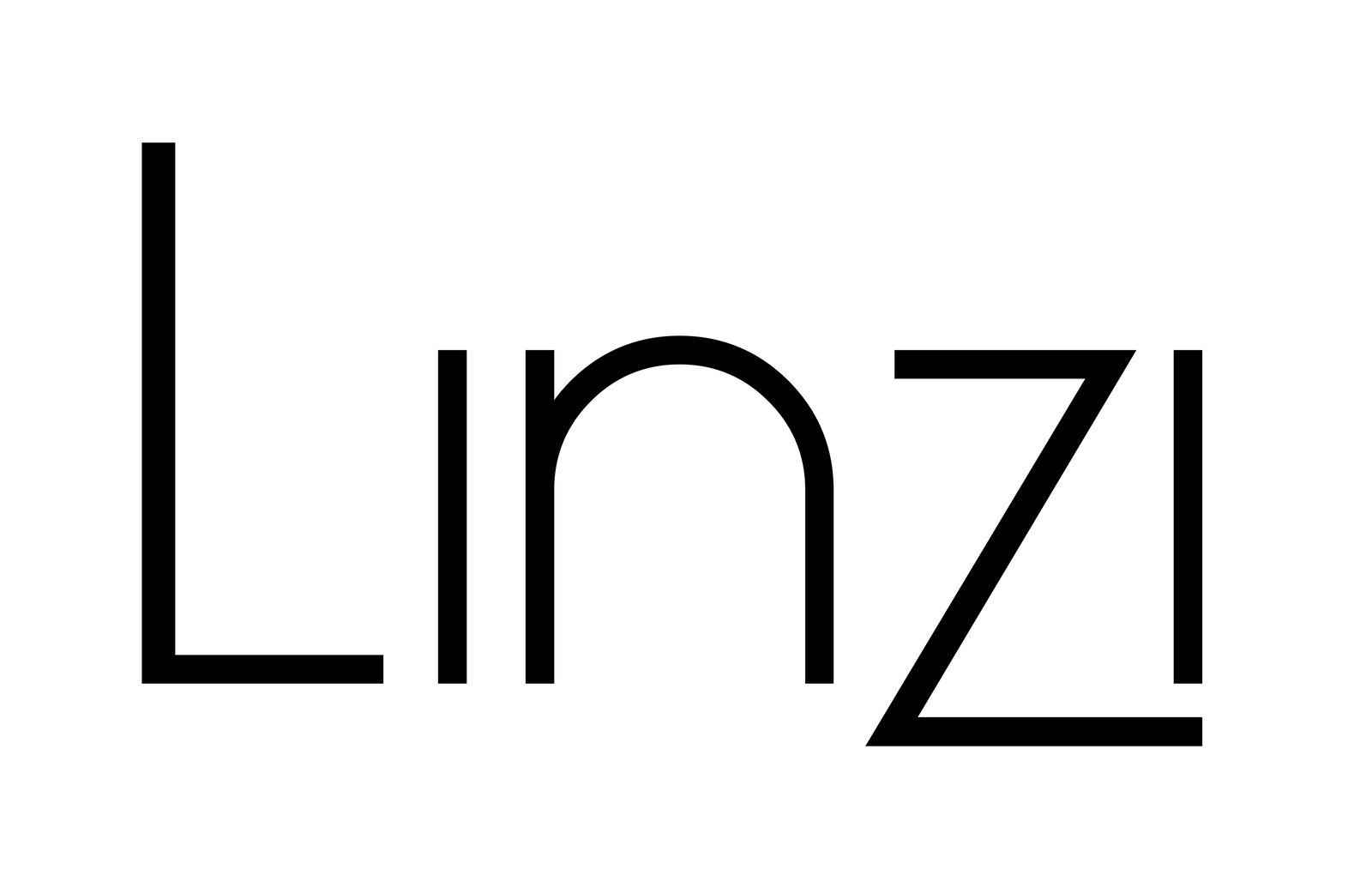 image of the black logo from ladies footwear retailer Linzi Shoes on a white background