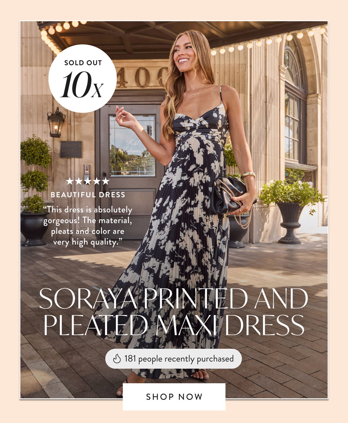 Shop The Soraya Printed and Pleated Maxi Dress