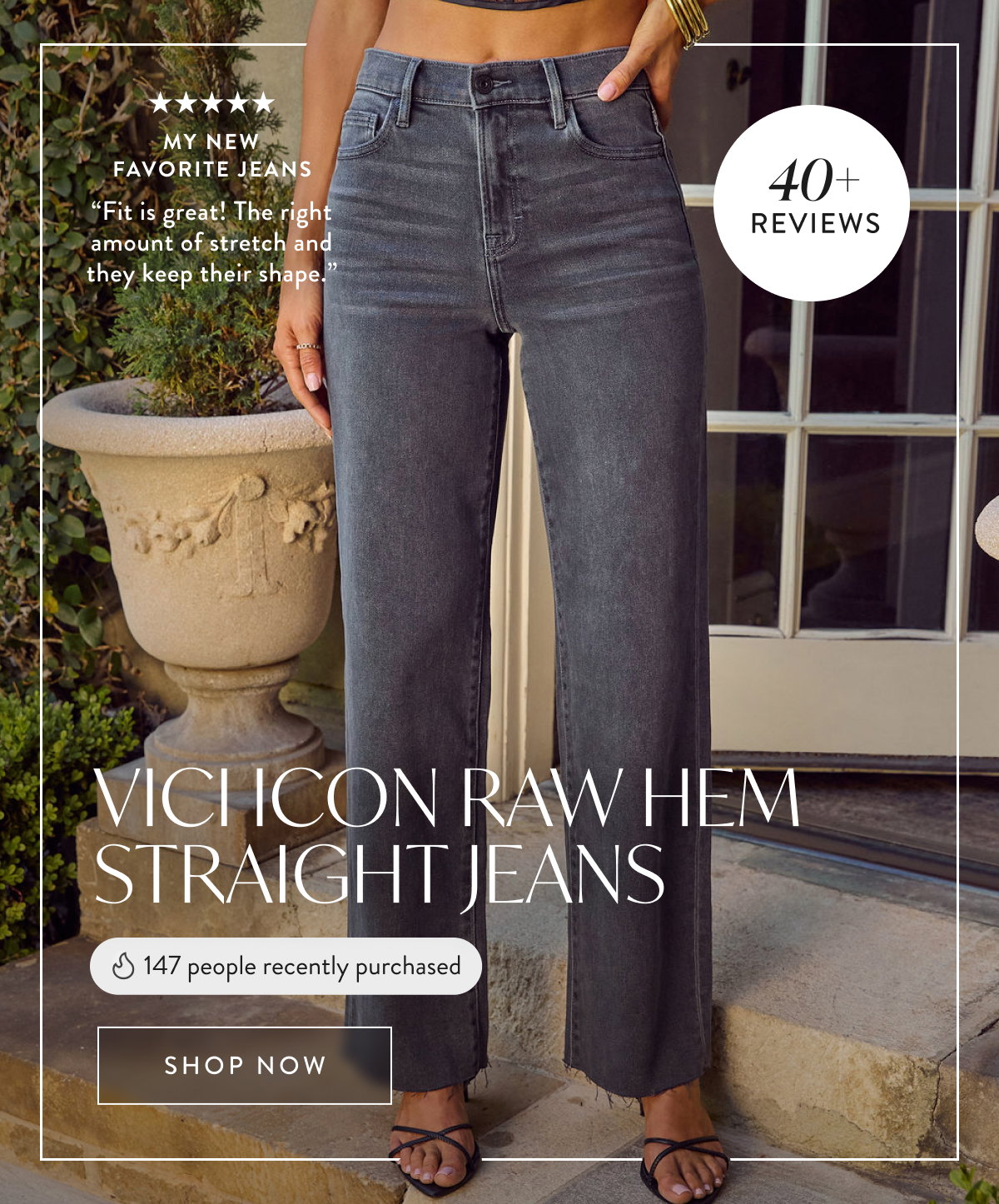 Shop The VICI Icon Raw Hem Straight Jeans