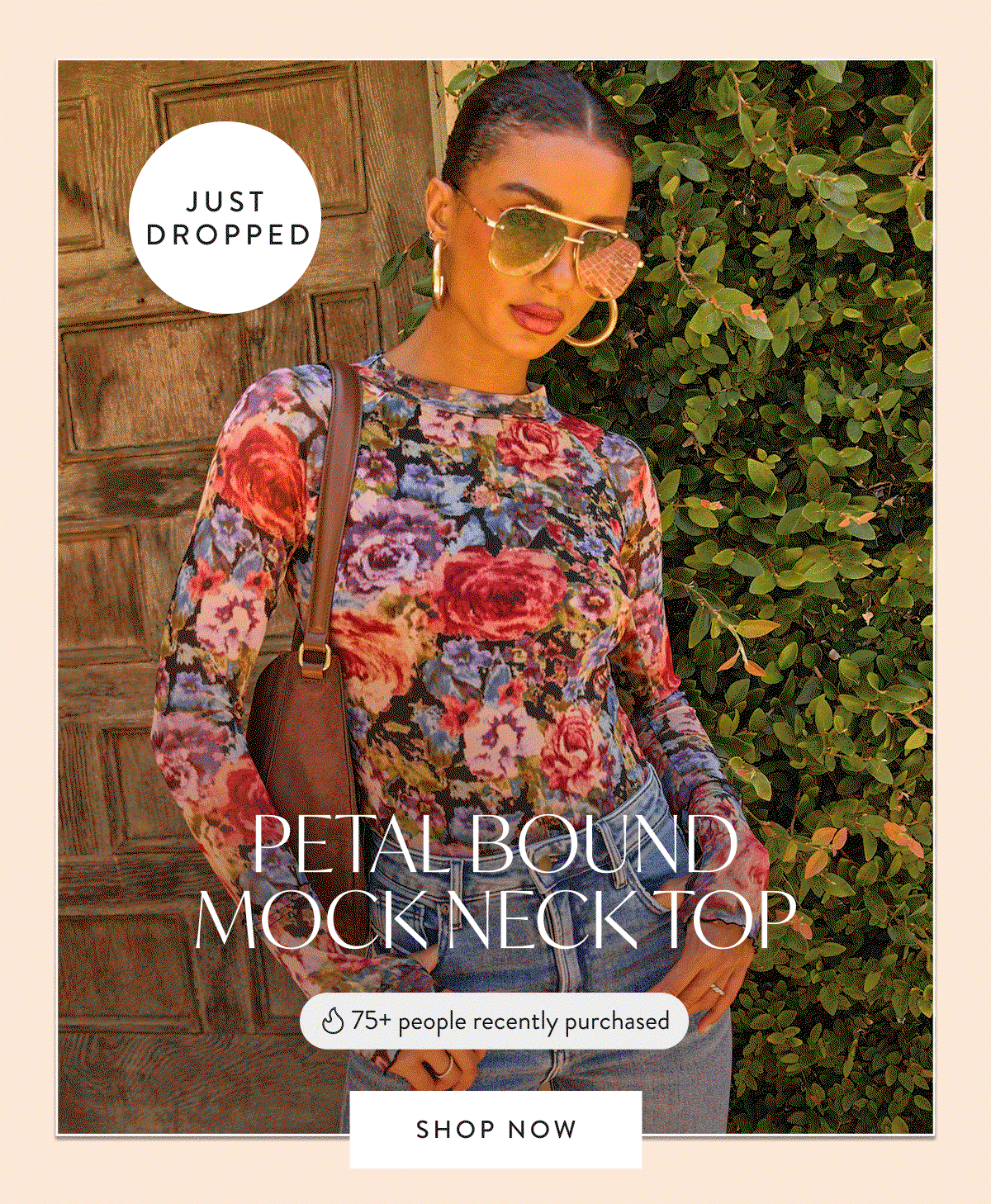 Shop The Petal Bound Mock Neck Top