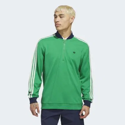 Image of adidas Golf Originals 3 Stripes Zip Neck Sweater