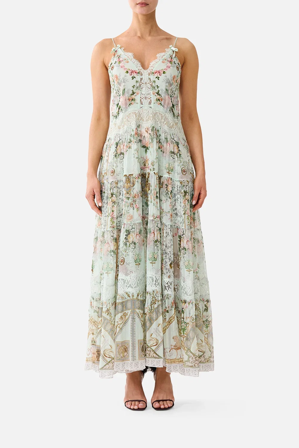 Image of TRAPEZE TIERED DRESS WITH LINING WILDFLOWER WUNDERLAND