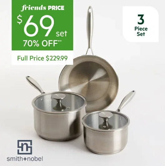 Smith+Nobel Milano Induction Stainless Steel Cookset