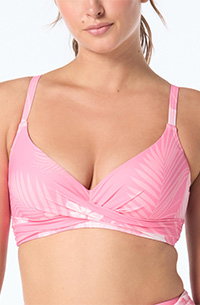 Shop Coco Contours Diamond Wrap Bra Sized Underwire Bikini Top in Island Heat