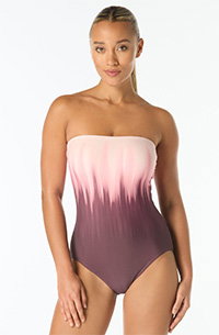 Shop Carmen Marc Valvo Underwire Bandeau One Piece Swimsuit in Midnight Ombre