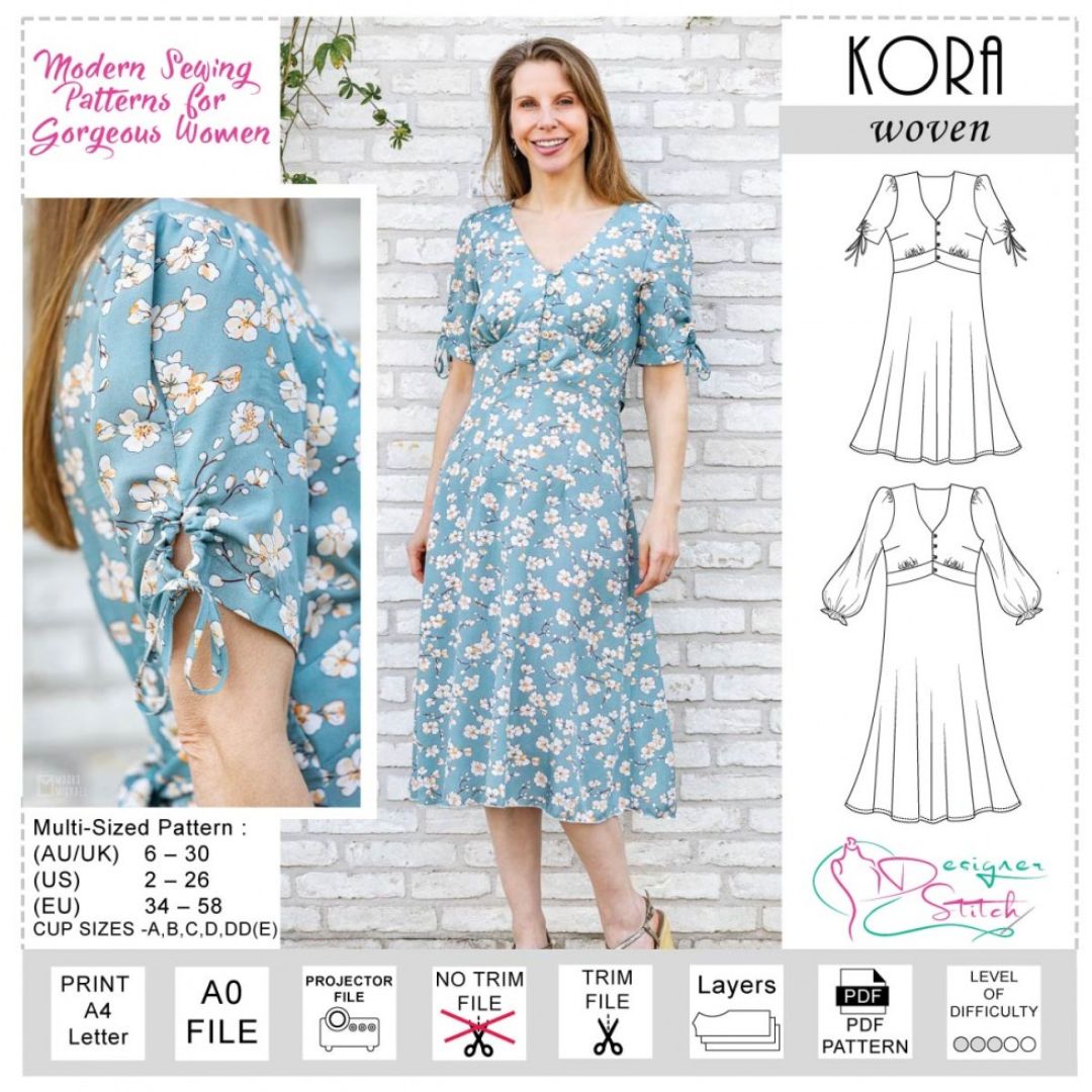 Designer Stitch Sewing Pattern Kora Dress (PDF)