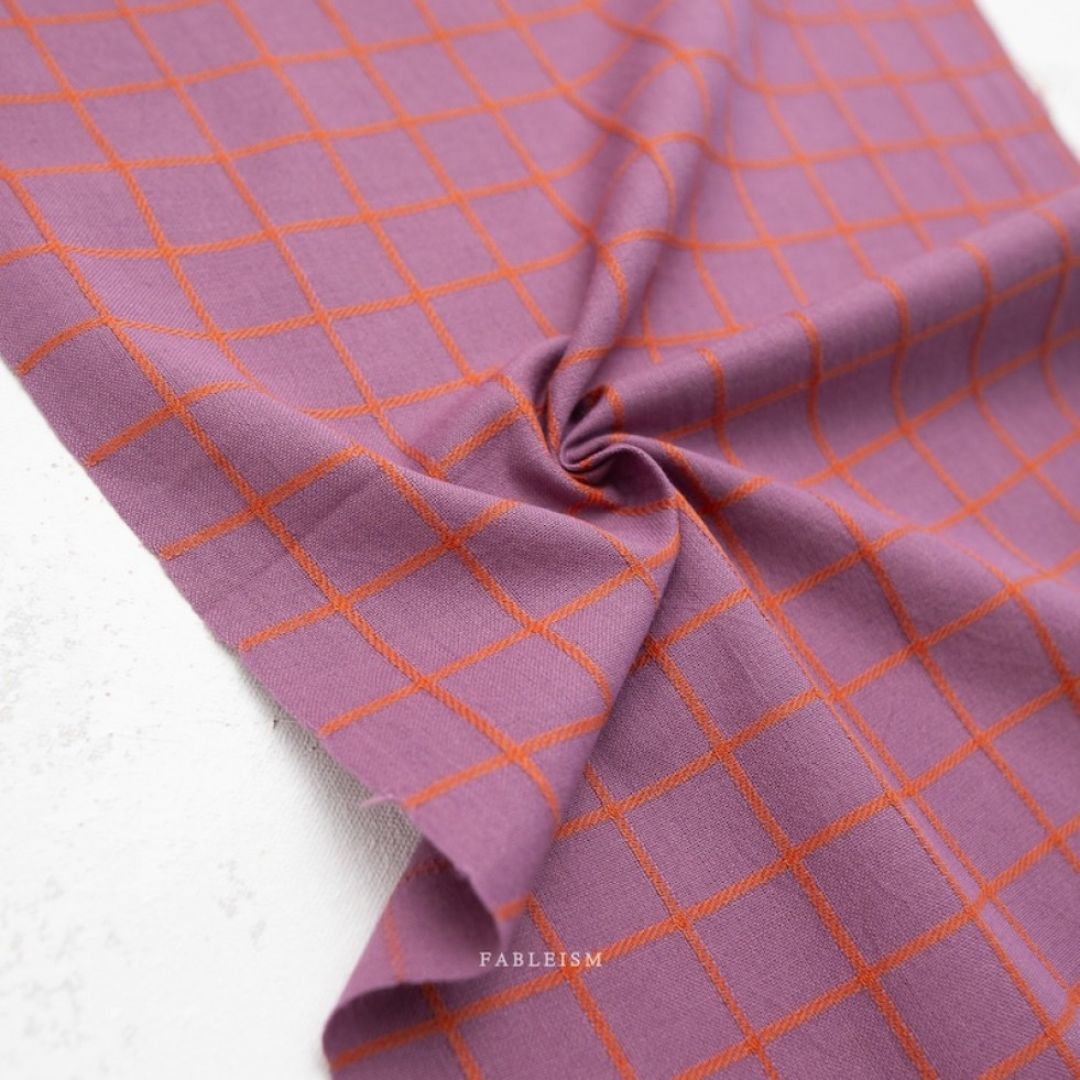 Fableism Fine & Dandy Yarn Dyed Woven Jacquard Fabric Plum Trellis