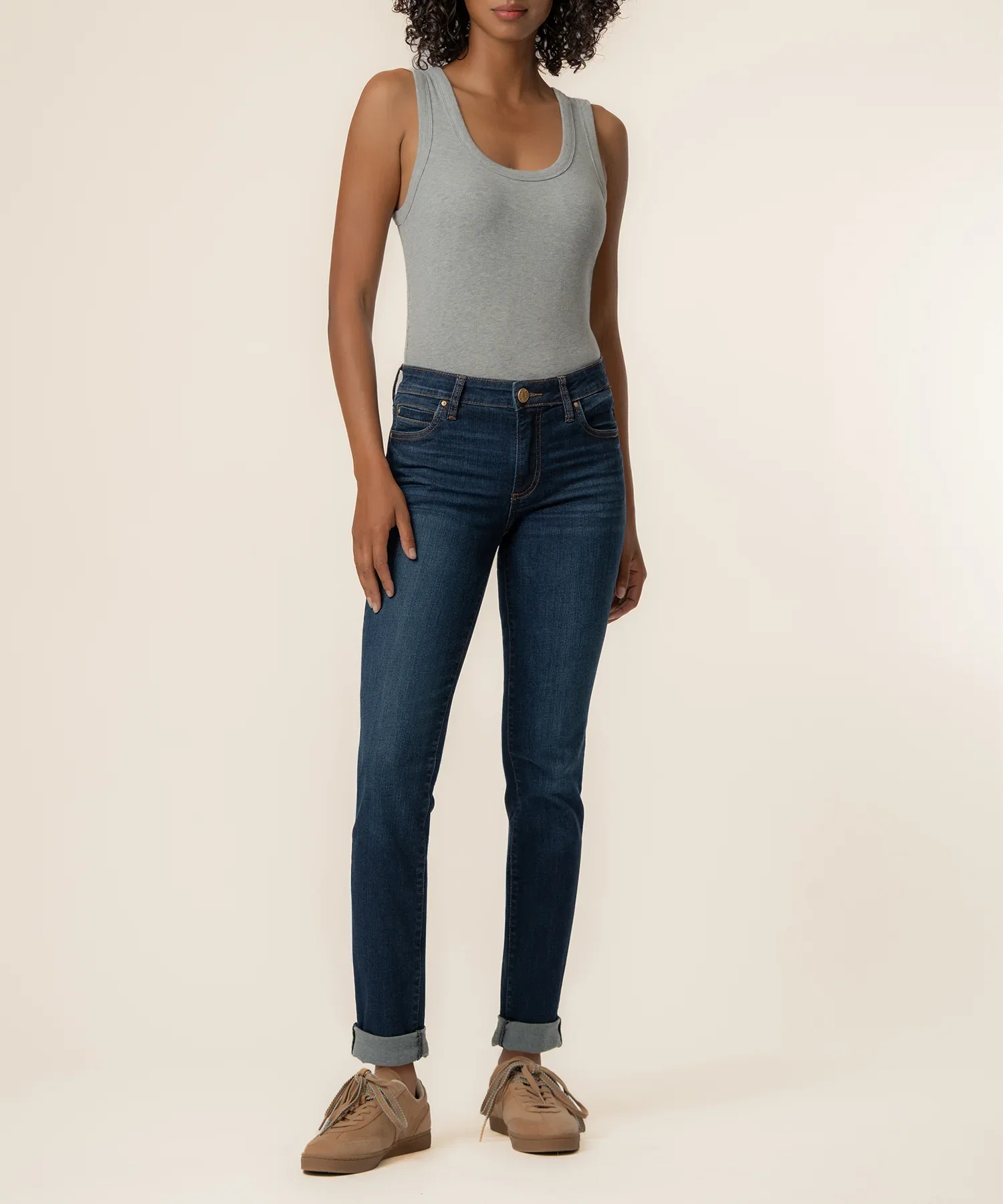 Image of Catherine Mid Rise Boyfriend in Abelia Wash
