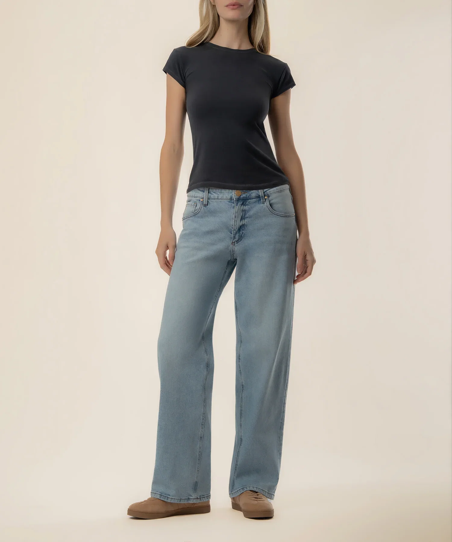 Image of Selena Baggy Low Rise Straight Leg, Exclusive in Power Wash