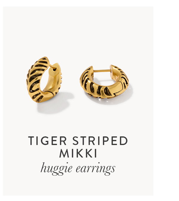 Tiger striped mikki huggie earrings