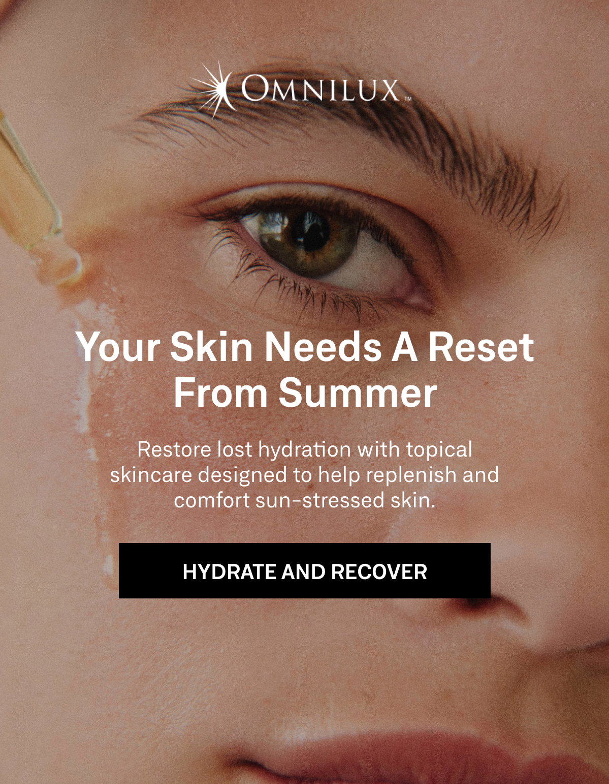Omnilux topical skincare helps replenish hydration and support healthy-looking skin after summer sun exposure.