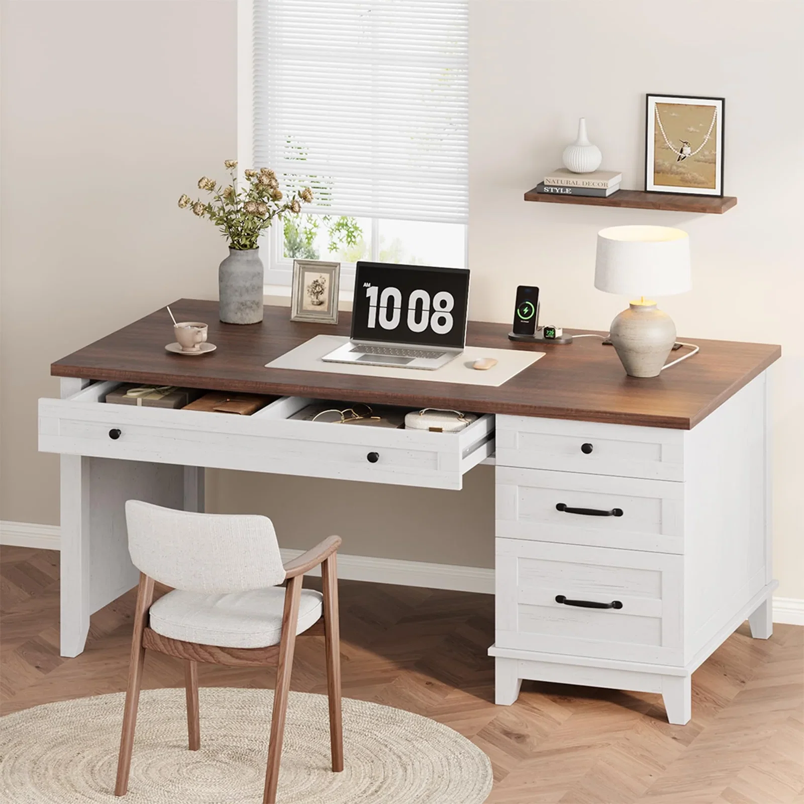 Image of 53.5" Farmhouse Executive Office Desk