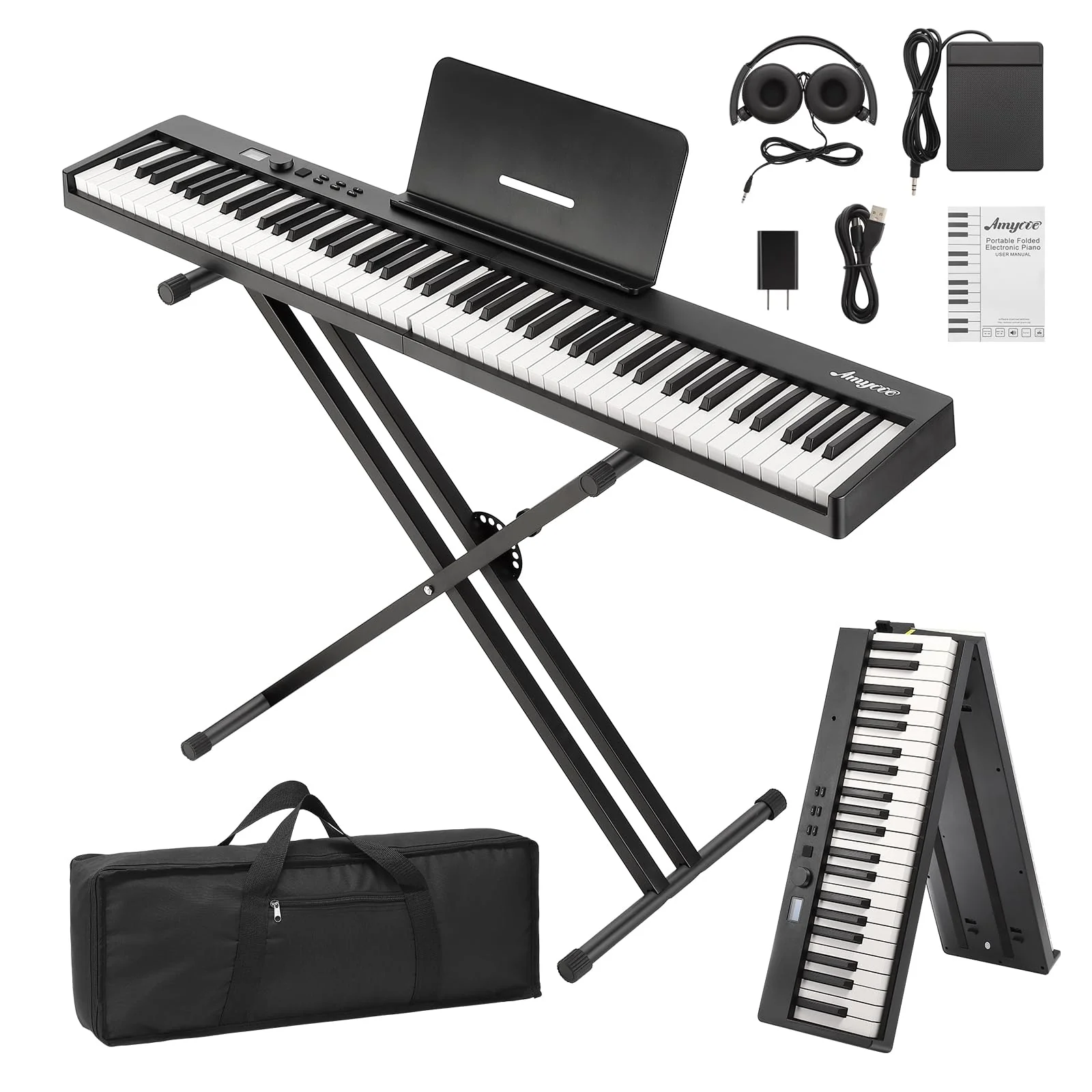 Image of Folding Piano Keyboard,Portable Piano Keyboard 88 Keys