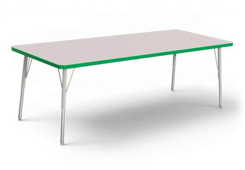 Jonti-Craft® Berries® 30" x 72" Rectangle Activity Table, 24" - 31" Leg Height - Green