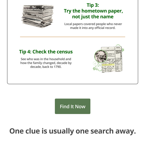 Find It Now_ One clue is usually one search away.