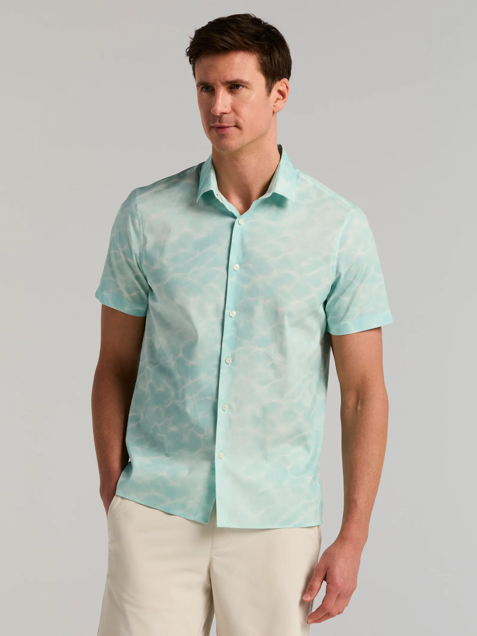 Water Print TENCEL™ Poplin Cotton Shirt Water Print TENCEL™ Poplin Cotton Shirt