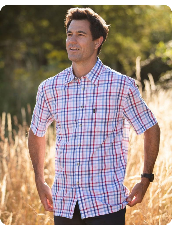 Walker and Hawkes Men’s Short Sleeve Canterbury Country Shirt
