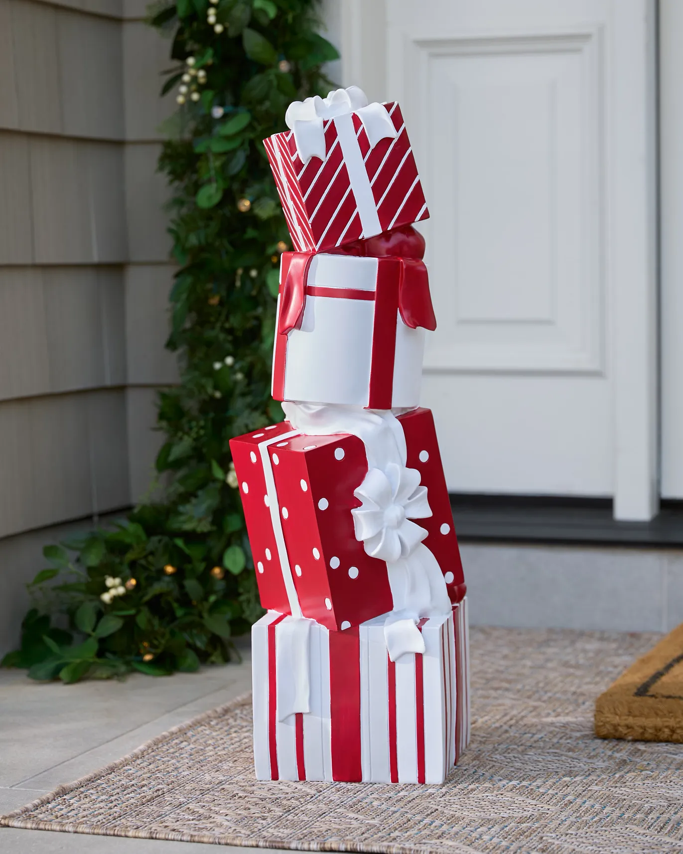 Red & White Stacked Christmas Presents