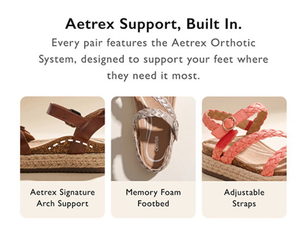 Aetrex Support. Built in.