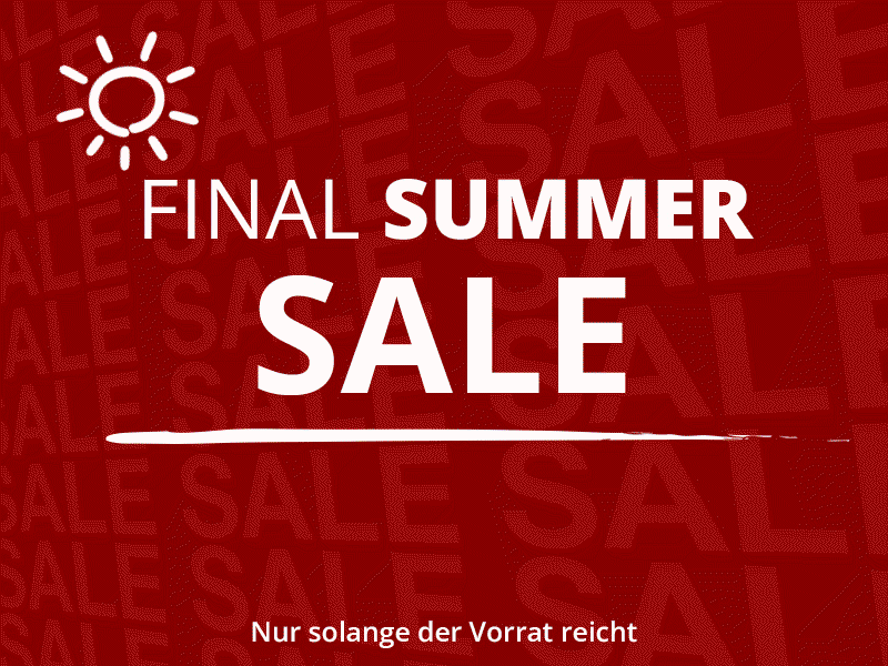 Werbebanner mit Text: Final Summer Sale, bis zu 60% sparen, nur solange der Vorrat reicht