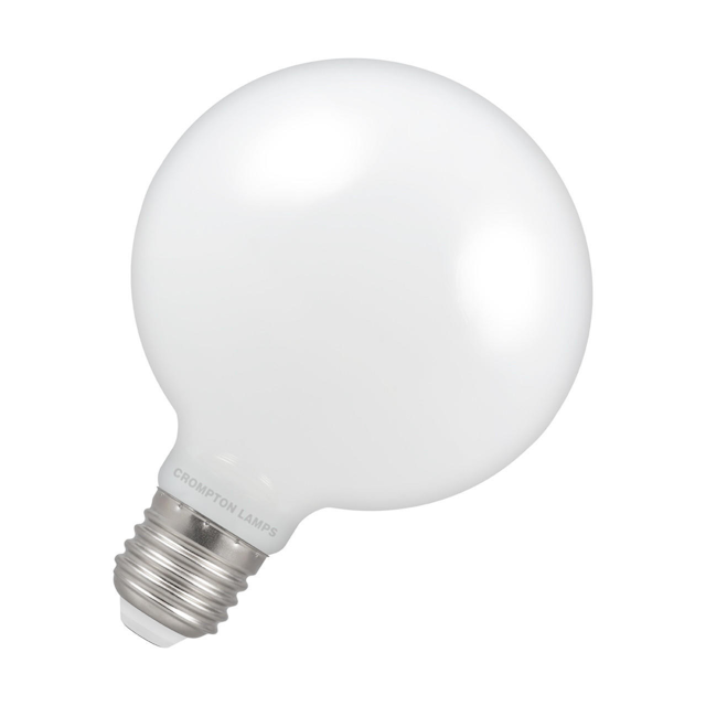 Crompton Lamps LED G95 Globe Light Bulb E27 7W (60W Eqv) Dimmable Warm White 2700K Screw Large Opal