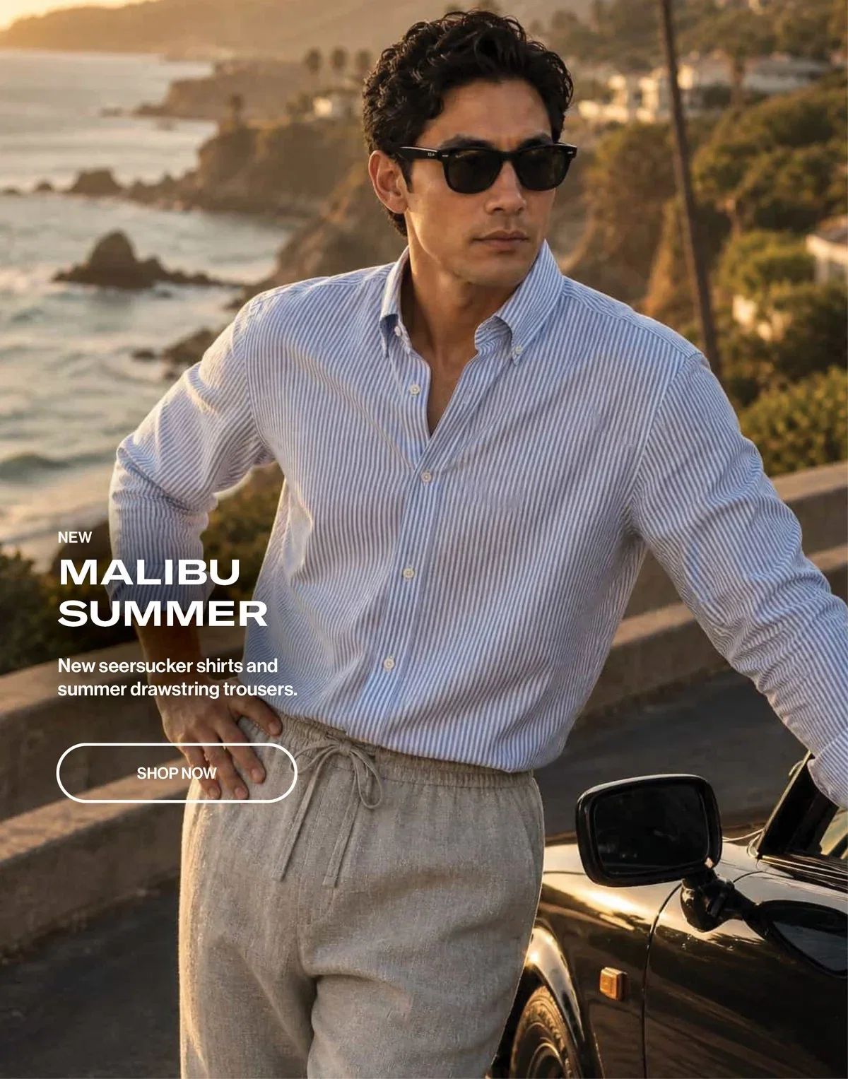 Malibu Summer: new seersucker shirts and summer drawstring trousers