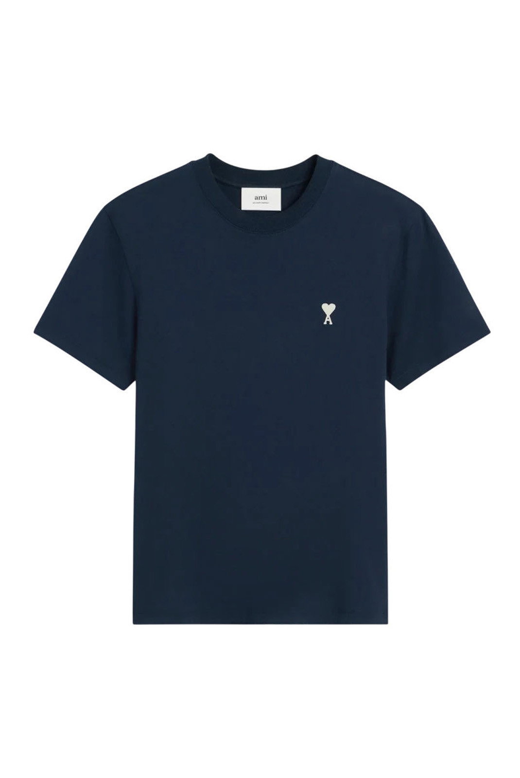 T-shirt Bleu Marine Ami de Coeur Blanc en Coton (Taille : M)