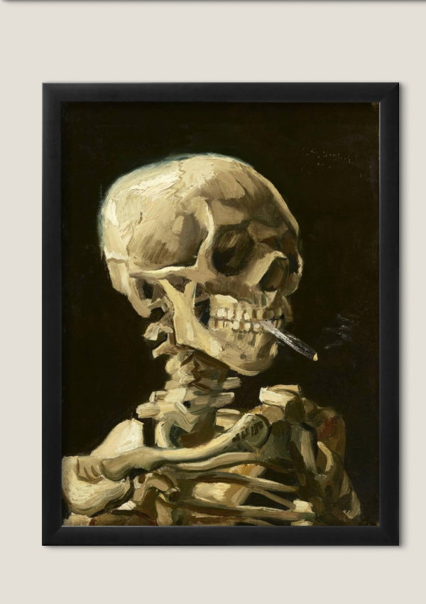 Skull with Burning Cigarette
