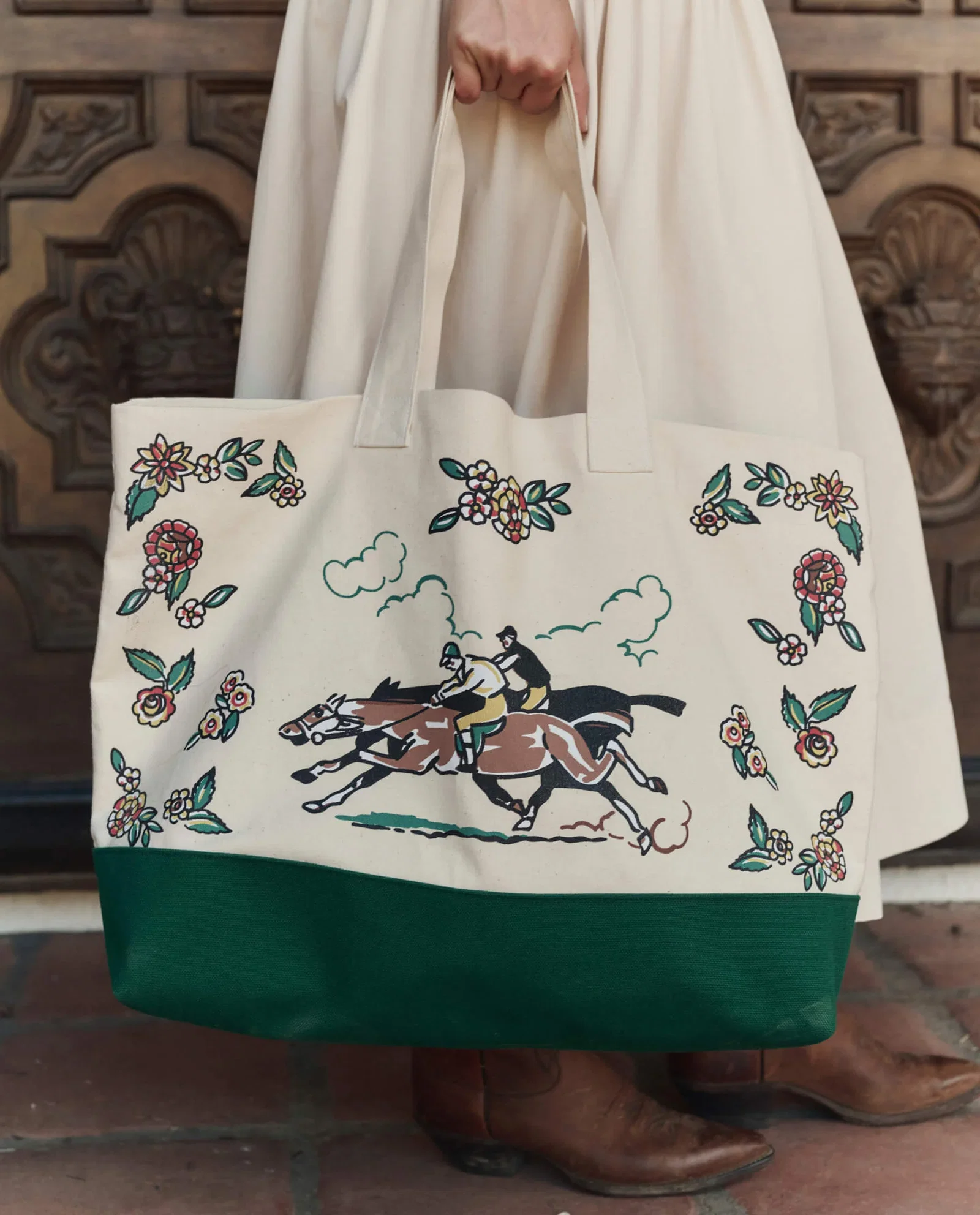 Image of The Derby Tote. -- Cream