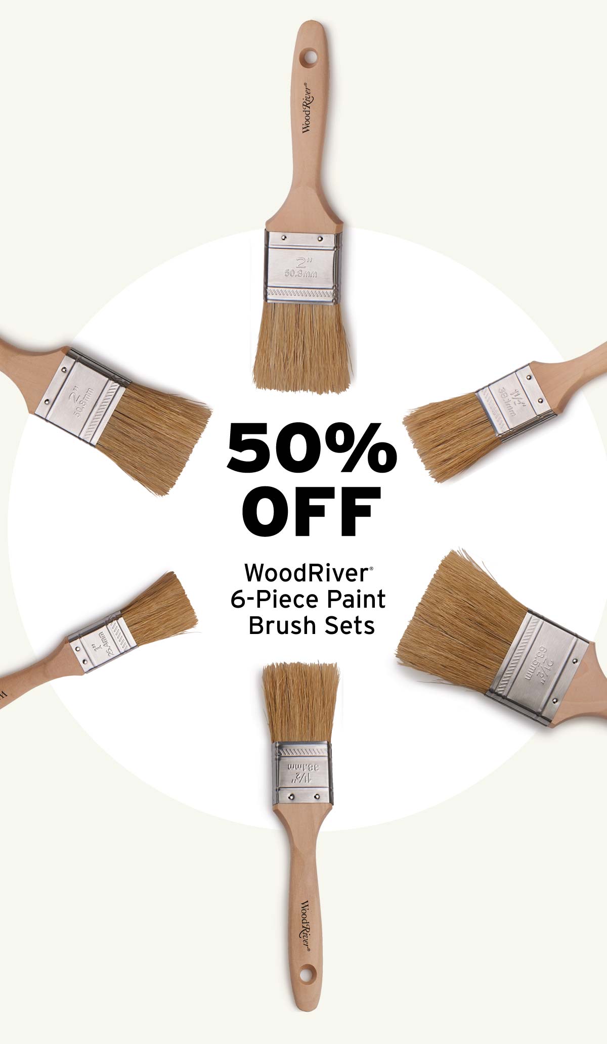 WoodRiver Paint Brush Sets - 6 Piece
