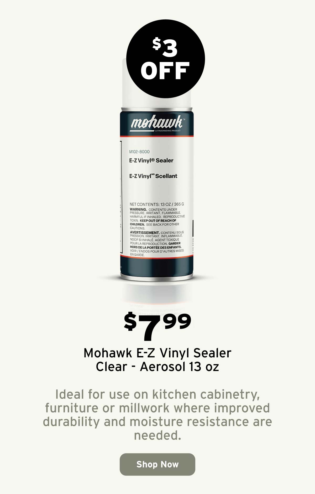 Mohawk E-Z Vinyl Sealer - Clear - Aerosol 13 oz