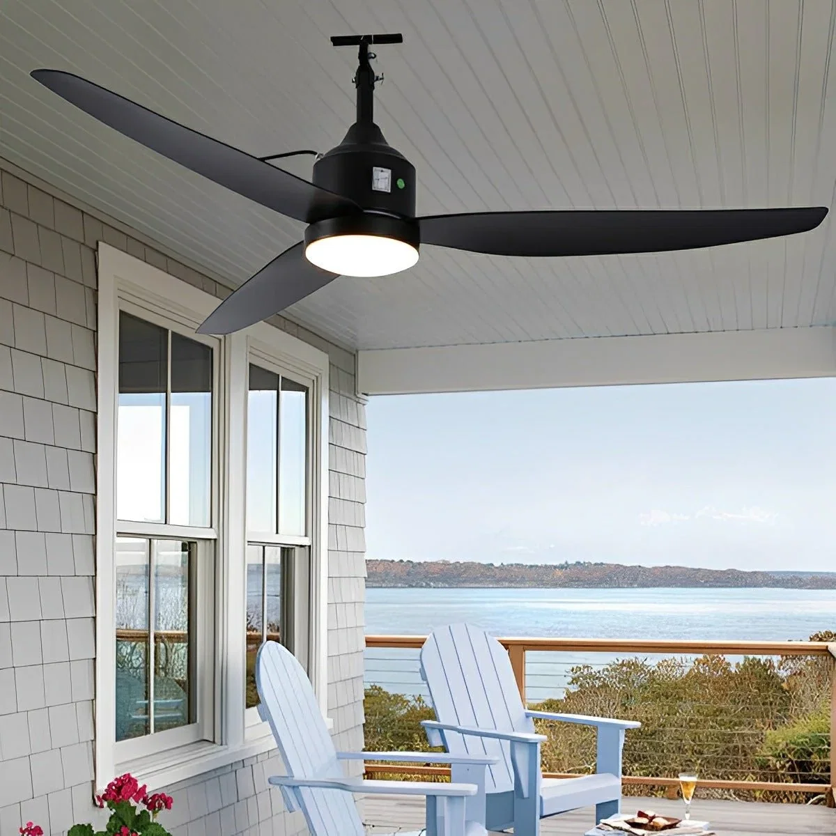 Image of Modern Outdoor Dimmable DC Motor Reverse Frequency Ceiling Fan Light